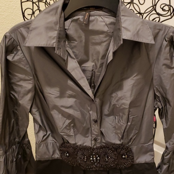 BCBGmaxazria Gray and Black Dress sz 4 - Picture 3 of 6